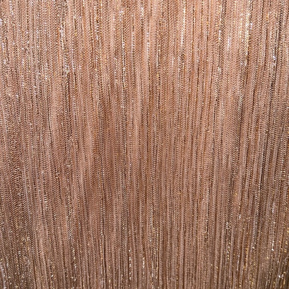 Joie Metallic Striped Gold Silver Tie Neck Blouse - M - Picture 14 of 14